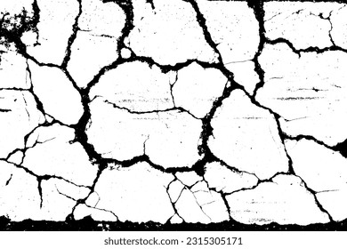 crack ground for abstract background on white background