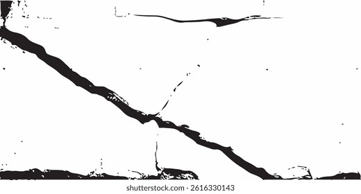 crack ground for abstract background on white background. White black grey wall, floor with cracks, texture background. 