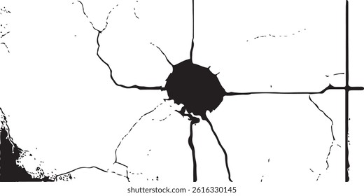 crack ground for abstract background on white background. White black grey wall, floor with cracks, texture background. 