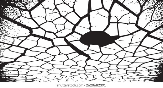 crack ground for abstract background on white background. White black grey wall, floor with cracks, texture background
