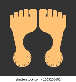 crack heel with isolated black background vector