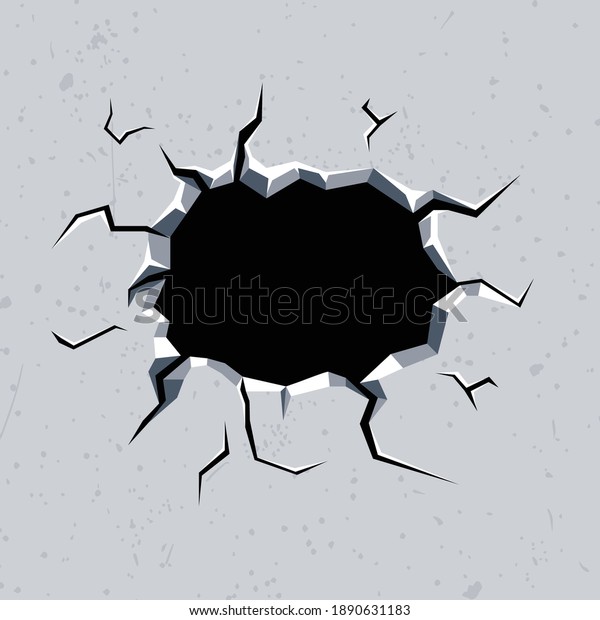 Crack Hole Wall Vector Stock Vector (Royalty Free) 1890631183 ...