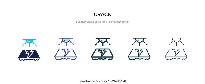 crack icon in different style vector illustration. two colored and black crack vector icons designed in filled, outline, line and stroke style can be used for web, mobile, ui