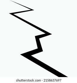 Crack Icon. Earthquake, Broken Symbol - Vector.