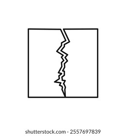 Crack icon Isolated flat vector in outline