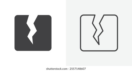 Crack icon. outlined vector style.