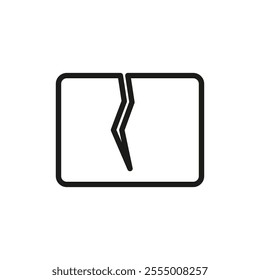 Crack icon Simple thin line flat symbol