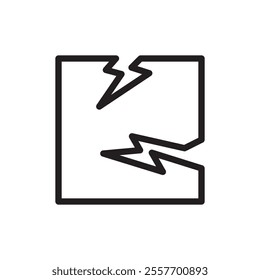 Crack icon Thin line art collection