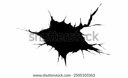 Crack Illustration vector black damage hole graphic design effect element