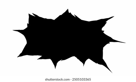 Crack Illustration. Vector black and white damage hole