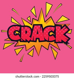 Crack isolated Pink comic text speech bubble