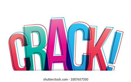 Crack! Isolated vector illustration word