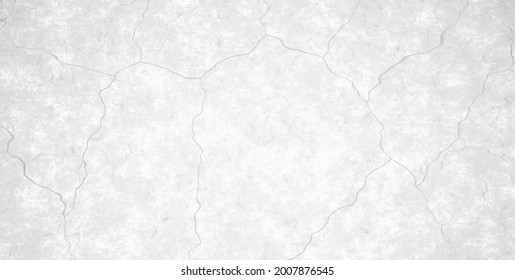 Crack light gray concrete texture. Broken cement wall or floor background with cracks, scratches and chips. Horizontal stone grunge texture. 3d realistic vector illustration