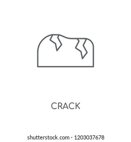 Crack linear icon. Crack concept stroke symbol design. Thin graphic elements vector illustration, outline pattern on a white background, eps 10.