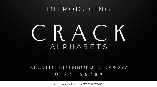 Crack luxury minimalist geometric sans serif vector font alphabet set