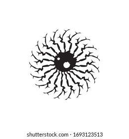Crack on surface icon logo design vector template
