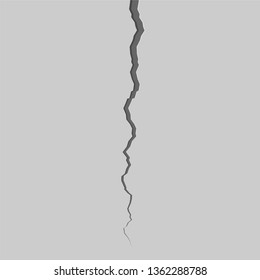 Crack on the surface. Sketch crack. Vector illustration