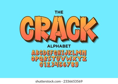 abecedario crack en estilo caricatura con conjunto de letras ilustraciones vectoriales. 