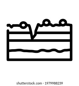 crack in paintwork line icon vector. crack in paintwork sign. isolated contour symbol black illustration