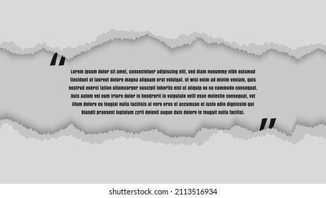Crack Paper Ripped Frame Design With Quotation Template
