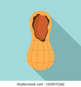 Crack peanut icon. Flat illustration of crack peanut vector icon for web design