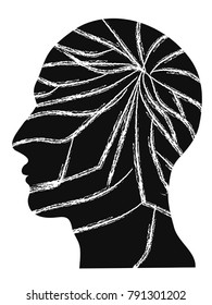 the crack people head vector 
