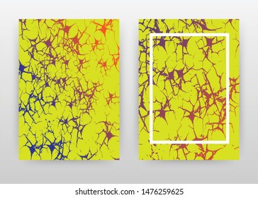 crack red green marble texture design for annual report, brochure, flyer, leaflet, poster. White stroke frame on cracked green background. Abstract A4 brochure template. Flyer vector illustration.