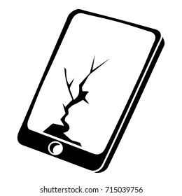Crack screen smartphone icon. Simple illustration of crack screen smartphone vector icon for web