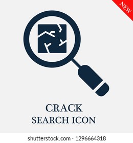 Crack search icon. Editable Crack search icon for web or mobile.