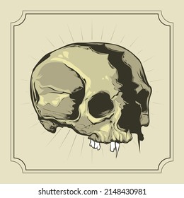 The Crack Skull Vector Design