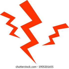 Crack strikes icon with flat style on a white background. Isolated vector crack strikes icon illustrations, simple style.