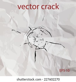 Crack texture on the glass. Vector background. Figure cracks mata paper