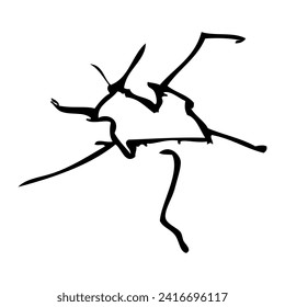 crack, vector hand draw sketch doodle, isolated on white
