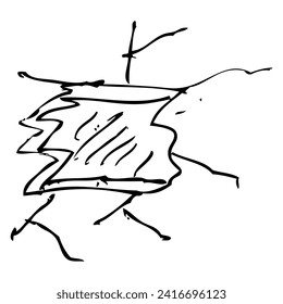 crack, vector hand draw sketch doodle, isolated on white
