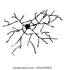crack, vector hand draw sketch doodle, isolated on white
