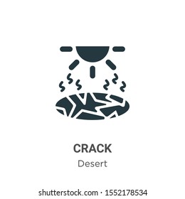 Crack vector icon on white background. Flat vector crack icon symbol sign from modern desert collection for mobile concept and web apps design.