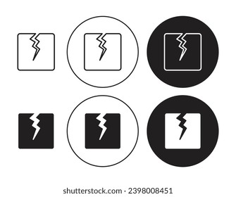 Crack vector illustration set. Crack broken gap suitable for apps and websites UI designs.