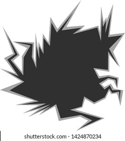 crack in the wall cartoon abstraction object for design