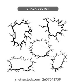 Vector de pared de grietas, ilustración de Clipart agrietado