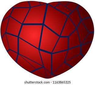 
Cracked 3D Red Heart texture  for greeting cards textiles fabric cloths and apps and websites