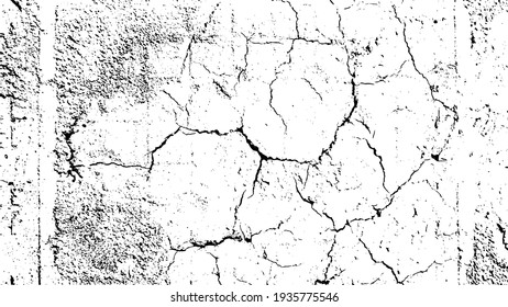 Cracked, aged background. Crack, grunge texture vector illustartion. Graphic resource for graphic design.