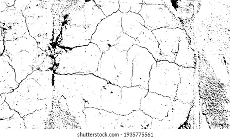 Cracked, Aged Background. Crack, Grunge Texture Vector Illustartion. Graphic Resource For Graphic Design.