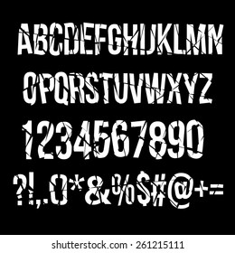 Cracked alphabet vector