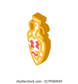 cracked amphora isometric icon vector. cracked amphora sign. isolated symbol illustration