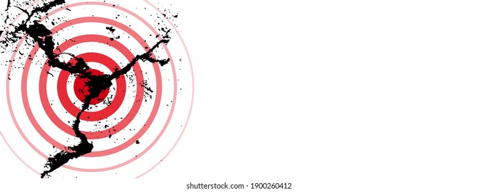 Cracked areas on white surface. Earthquake background.