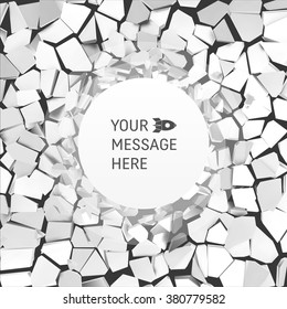 Cracked Background. Vector Illustration. Pattern with Optical Illusion. Vector Illustration. Abstract Background with Place for Text. 