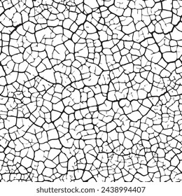 Cracked barren desert earth texture. Seamless pattern. Vector illustration