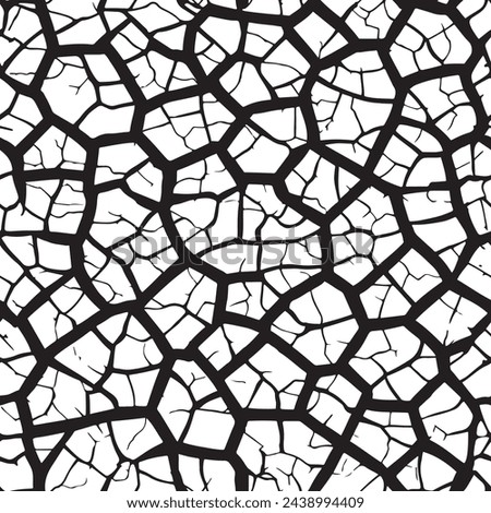 Cracked barren desert earth texture. Seamless pattern. Vector illustration
