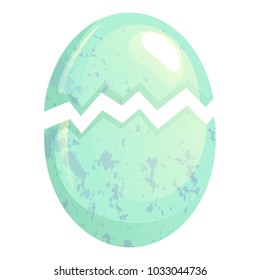 Cracked bird egg. Broken egg shell vector illustration