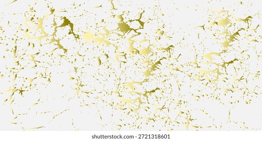Textura de fundo preto rachado, Textura de metal, Ilustração de pincel. Textura grunge dourada sobre fundo branco.
